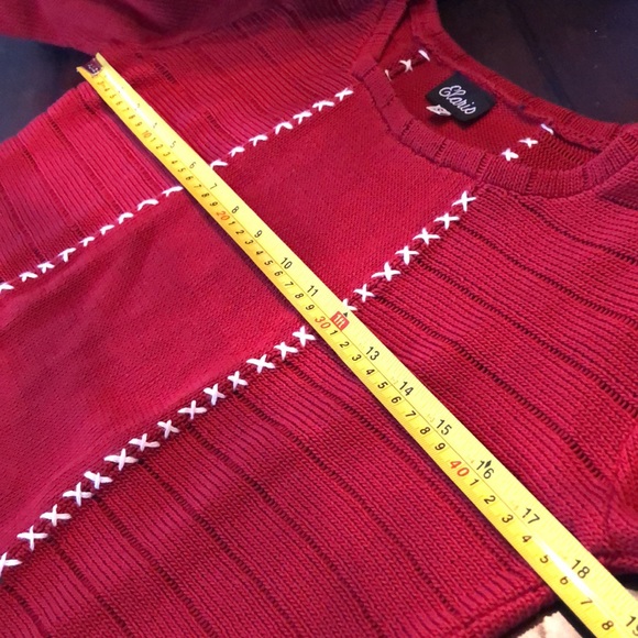 ❤️Elaris Bell long sleeve cross stitched detail soft stretchy sweater - Picture 12 of 12